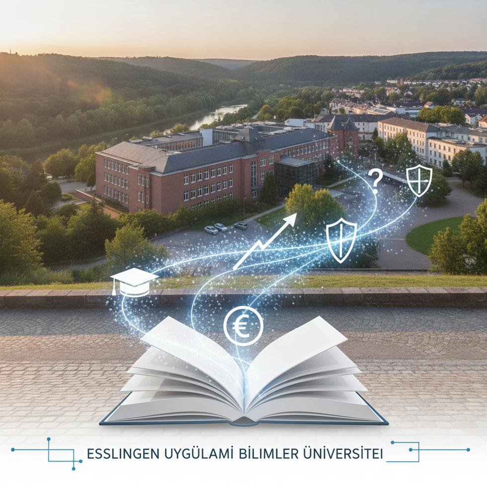 Esslingen Uygulamalı Bilimler Üniversitesi kampüsü ve öğrenciler
