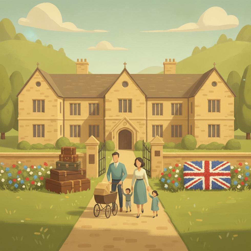 Prens Harry ve Meghan İngiltere'de çocuklarıyla.