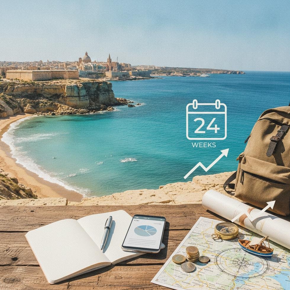 Malta’da 24 haftalık Work & Study programı için güncel maliyet ve planlama