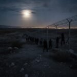 Melilla sınırından geçen göçmenler