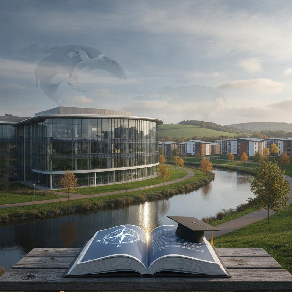 Northampton Üniversitesi kampüsü ve öğrenciler