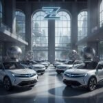 Bir araba galeride sergilenen yeni Opel SUV modelleri