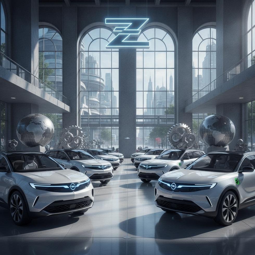 Bir araba galeride sergilenen yeni Opel SUV modelleri