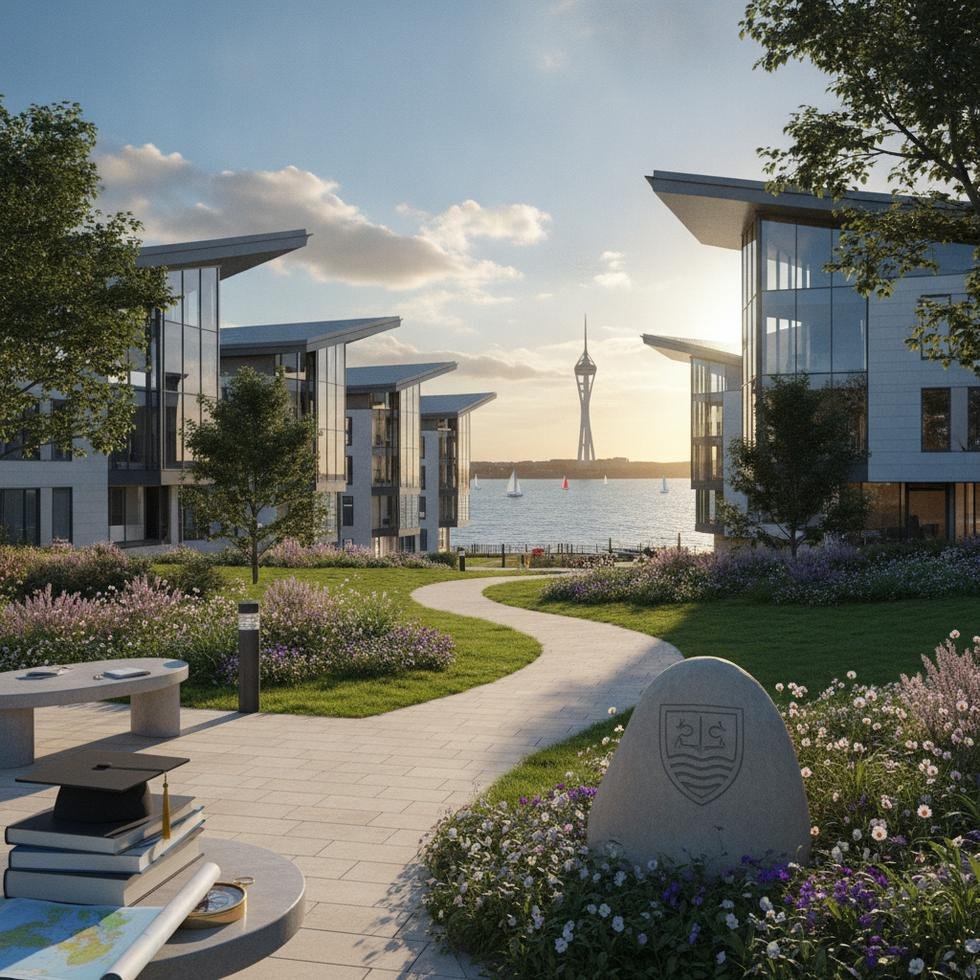 Portsmouth Üniversitesi kampüsünden genel görünüm