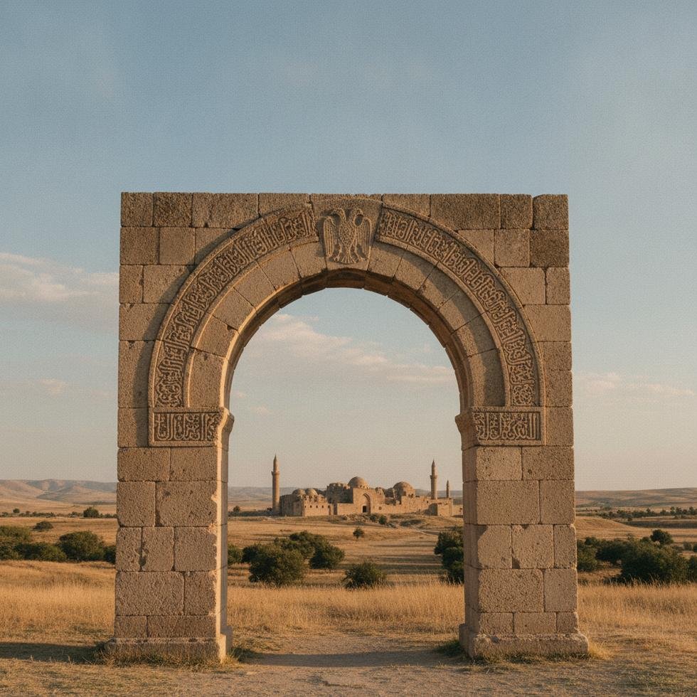Çift başlı kartal süslemeli Selçuklu mimari eseri