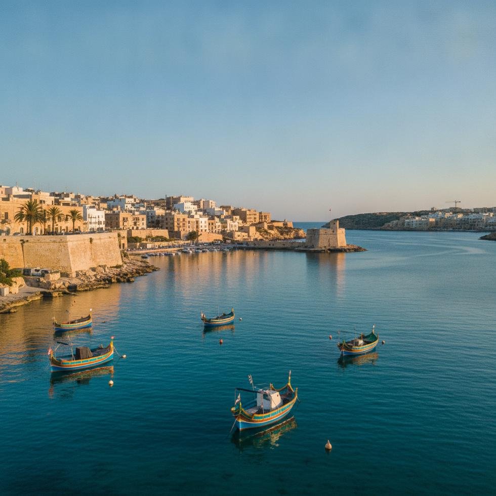 St. Paul’s Bay sahilinde dil okulu ve sakin yaşam görüntüsü