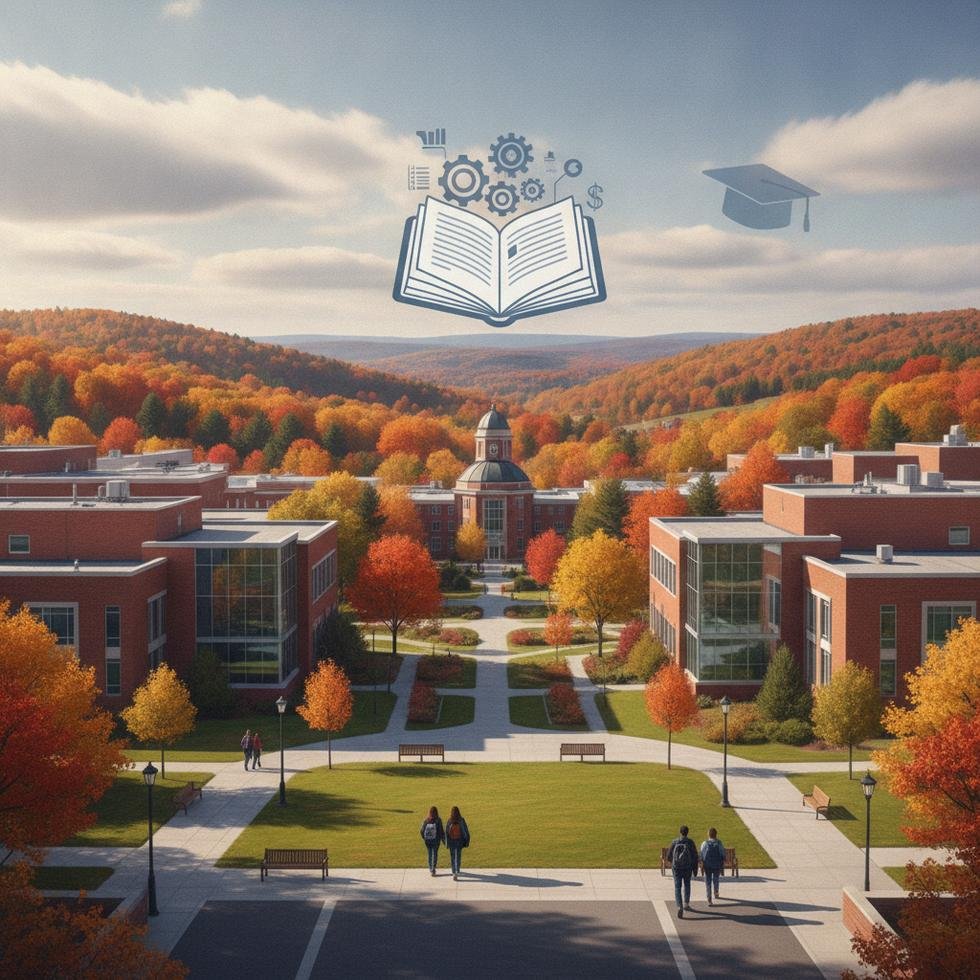 SUNY Binghamton Üniversitesi kampüs görüntüsü ve eğitim seçenekleri