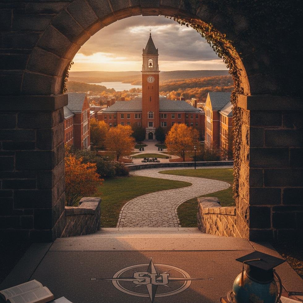 Syracuse Üniversitesi kampüsü ve öğrencileri