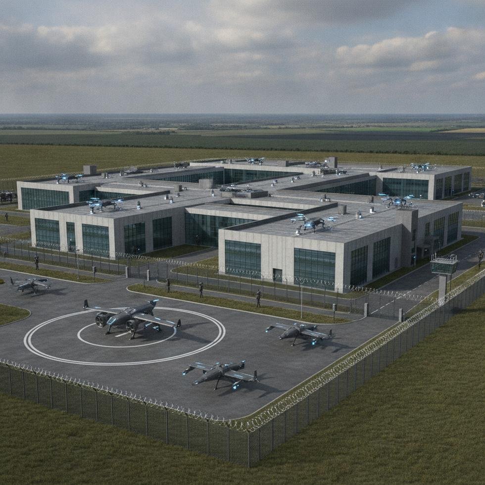 UK drone factory with security measures in place