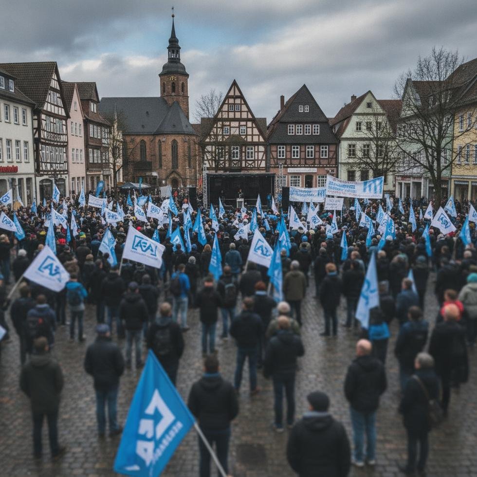 Almanya'da AfD mitingi, aşırı sağ politikalar