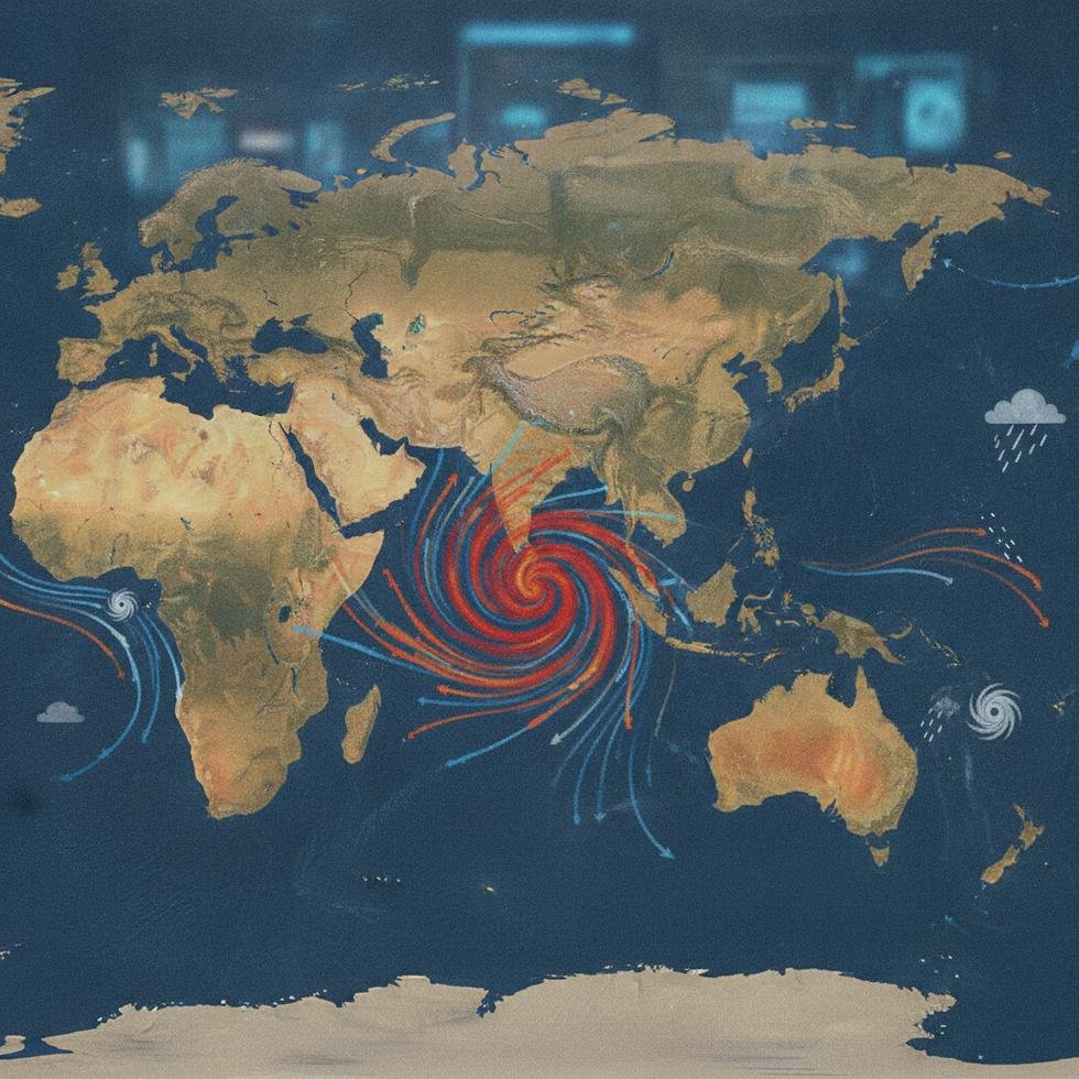 El Niño etkilerini gösteren küresel hava durumu haritası
