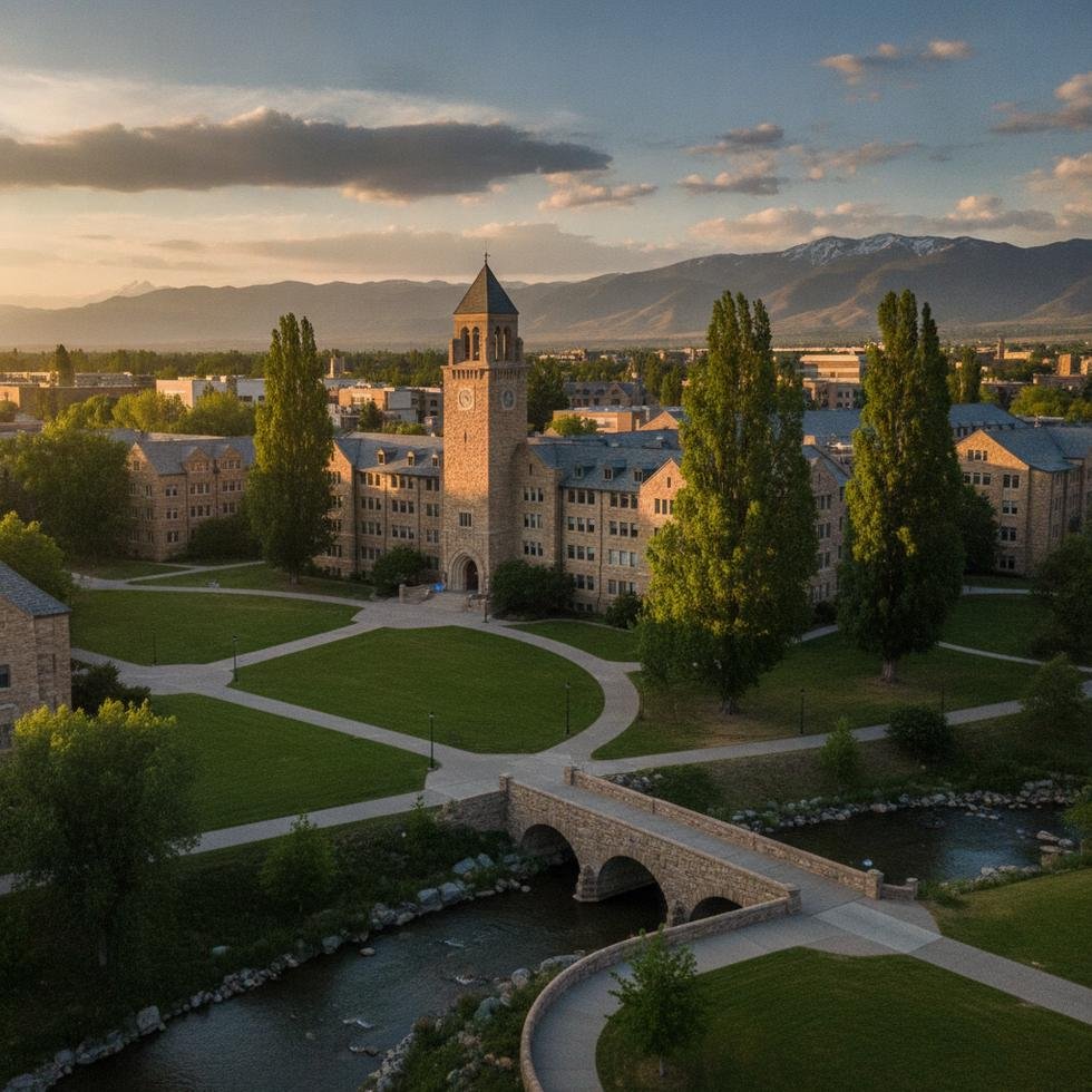 Denver Üniversitesi kampüsü ve öğrenciler