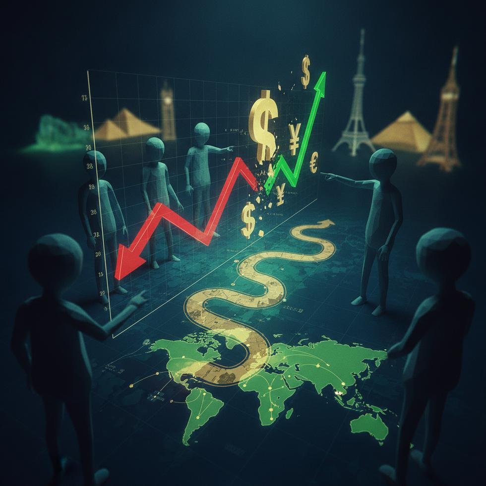 Dolar sembolü ve finansal grafikler