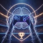 Oyun oynayan genç ve espor arenası
