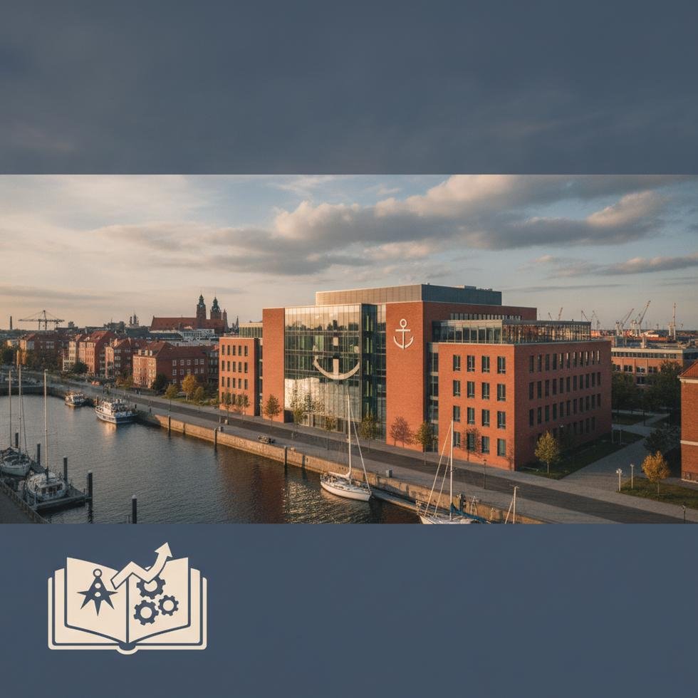 Hochschule Bremerhaven üniversitesi kampüs binası ve öğrenciler