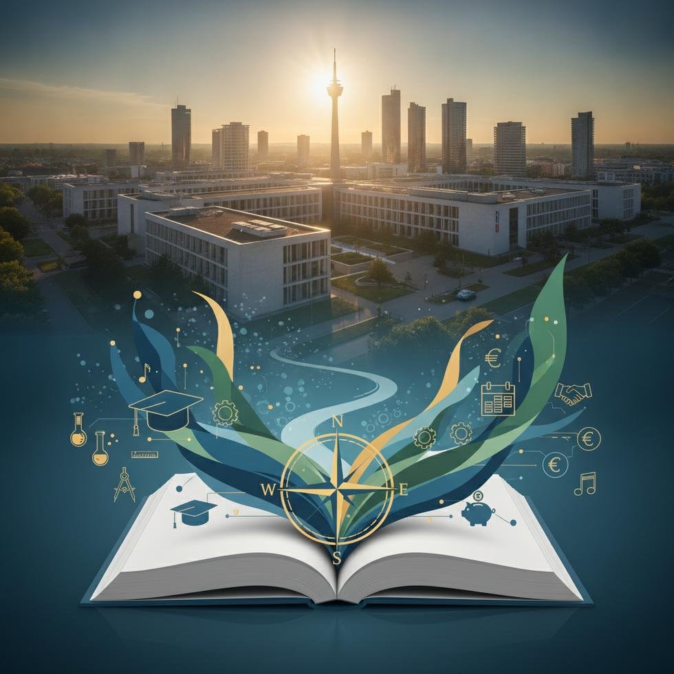 Hochschule Düsseldorf kampüsü ve modern eğitim binaları