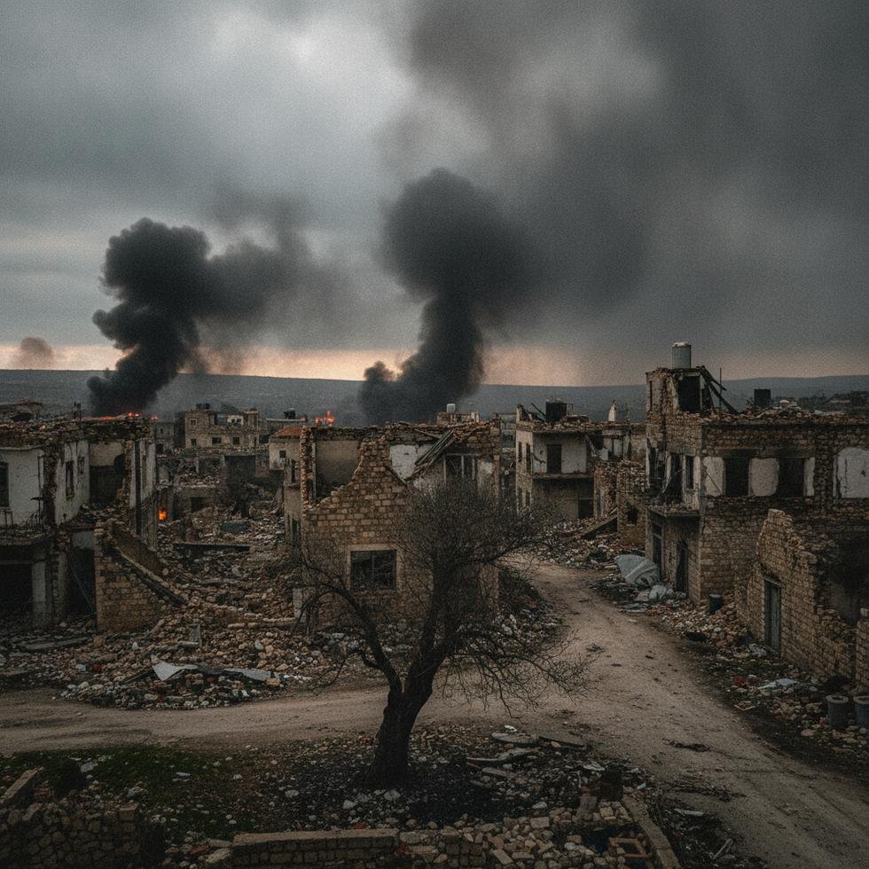 Lebanese village aftermath of Israeli strikes