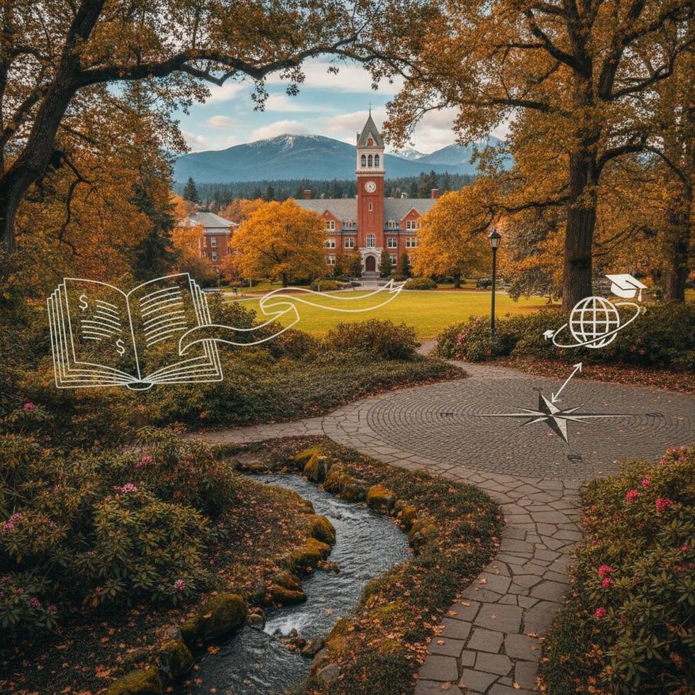 Oregon Üniversitesi kampüs görünümü ve başvuru rehberi