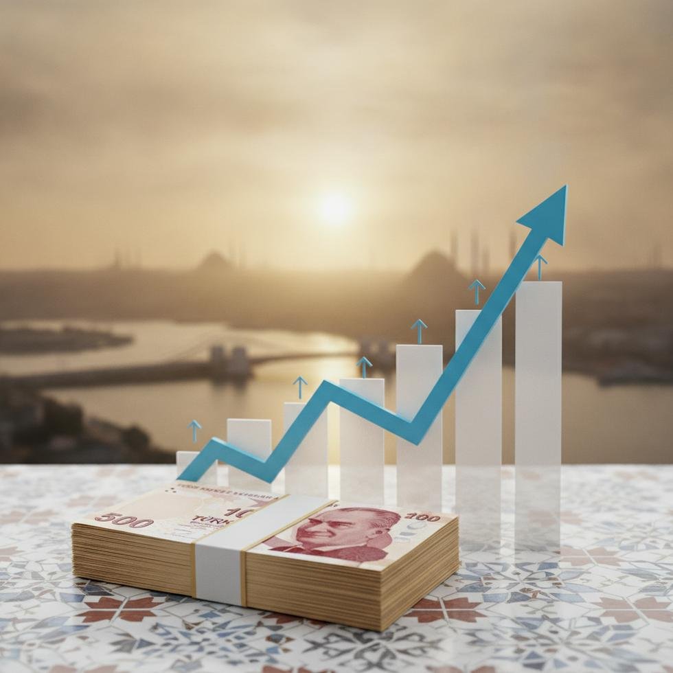 Dolar banknotları ve borsa grafik tablosu