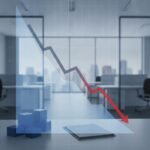 Finansal grafikte düşüşü gösteren grafik