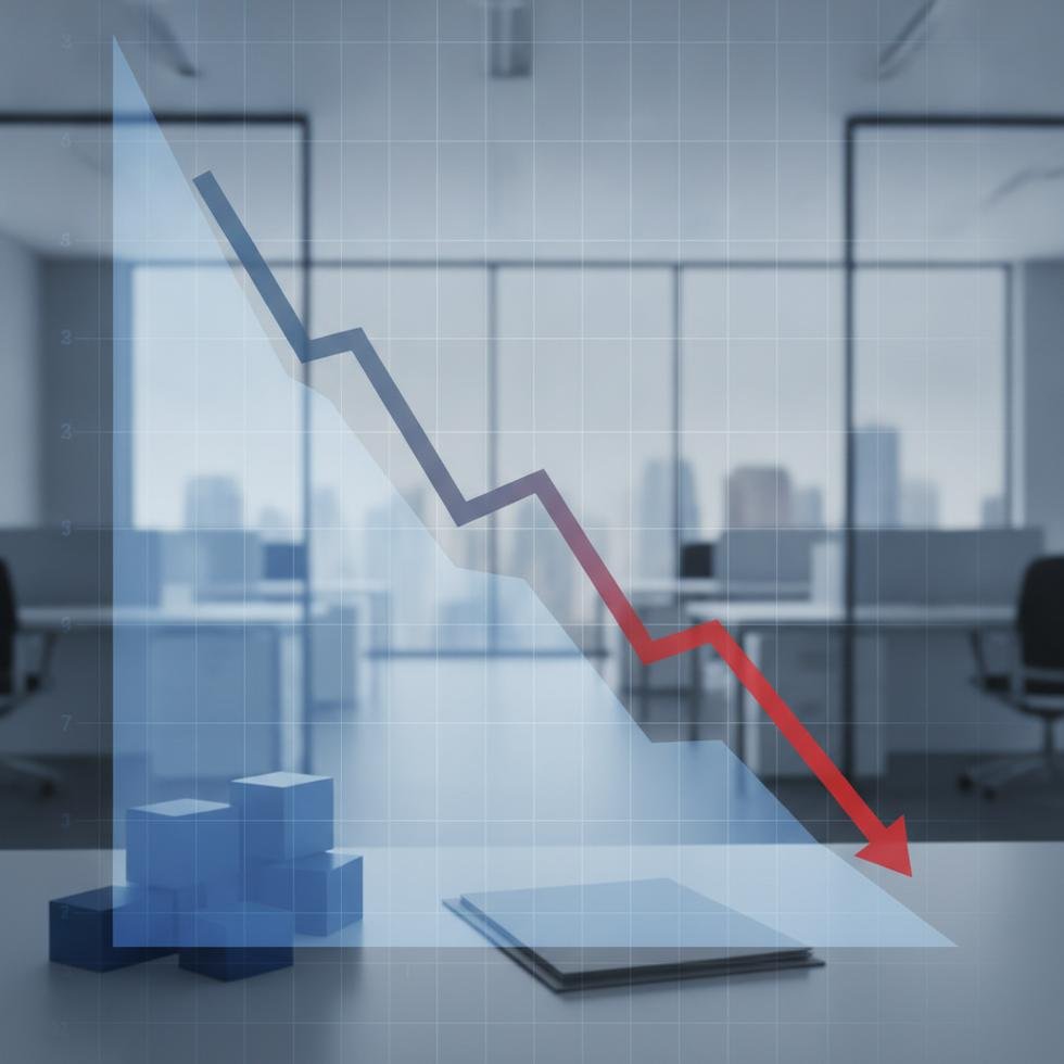 Finansal grafikte düşüşü gösteren grafik