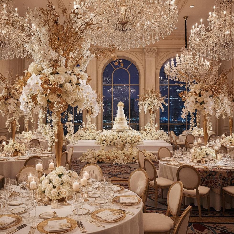 Waldorf Astoria'da gerçekleşen lüks düğün töreni
