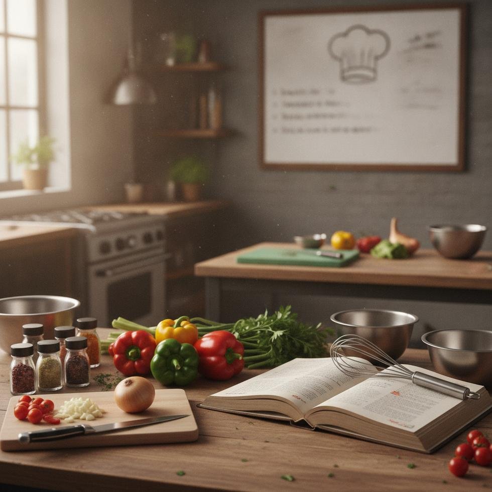 Yemek yapmayı öğrenen üniversite öğrencileri