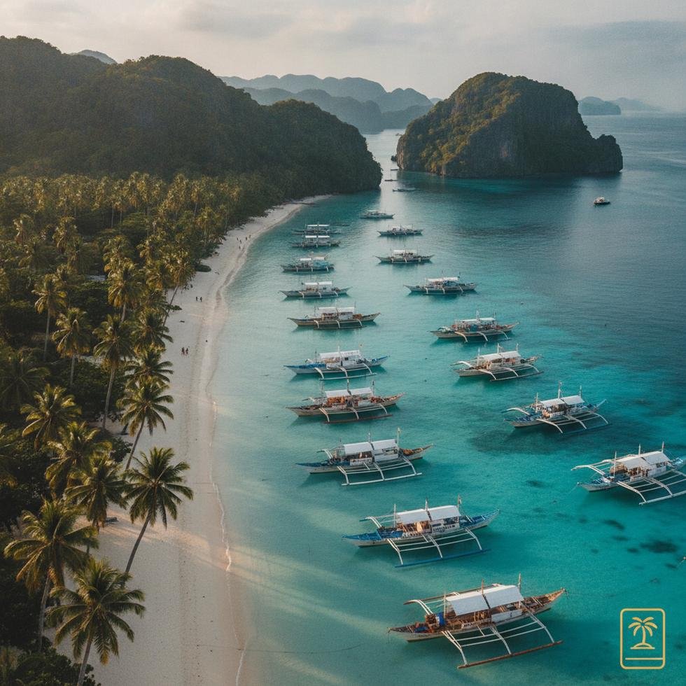 Filipinler'de tropik bir plaj